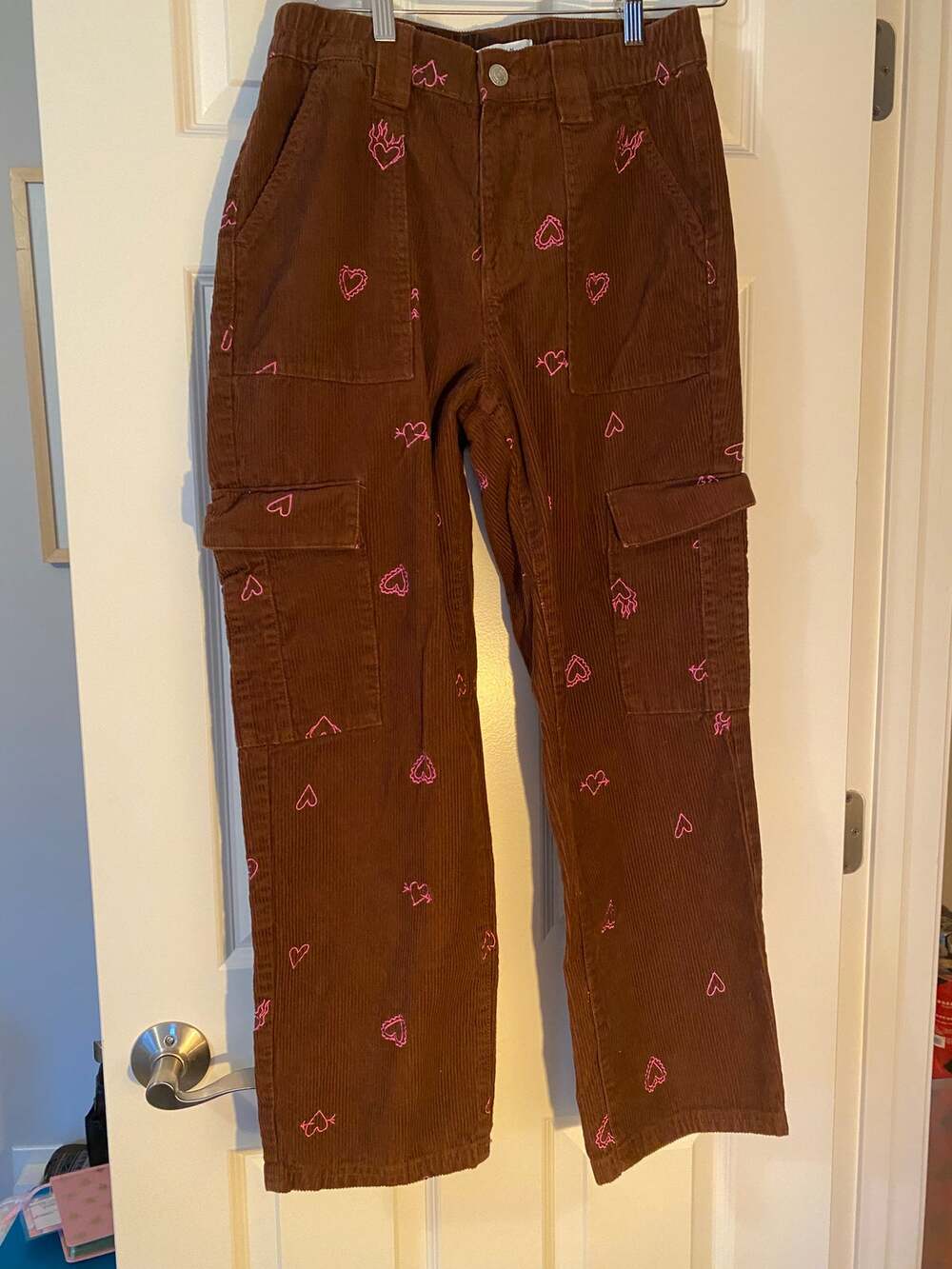 Pac Sun Brown Corduroy Utility Heartbreaker pants size Medium